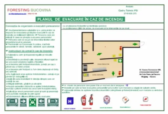 Poza cu Plan ( personalizat ) de evacuare în caz de incendiu