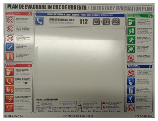 Poza cu Plan Evacuare in caz de urgenta PVC A3 TVA Inclus